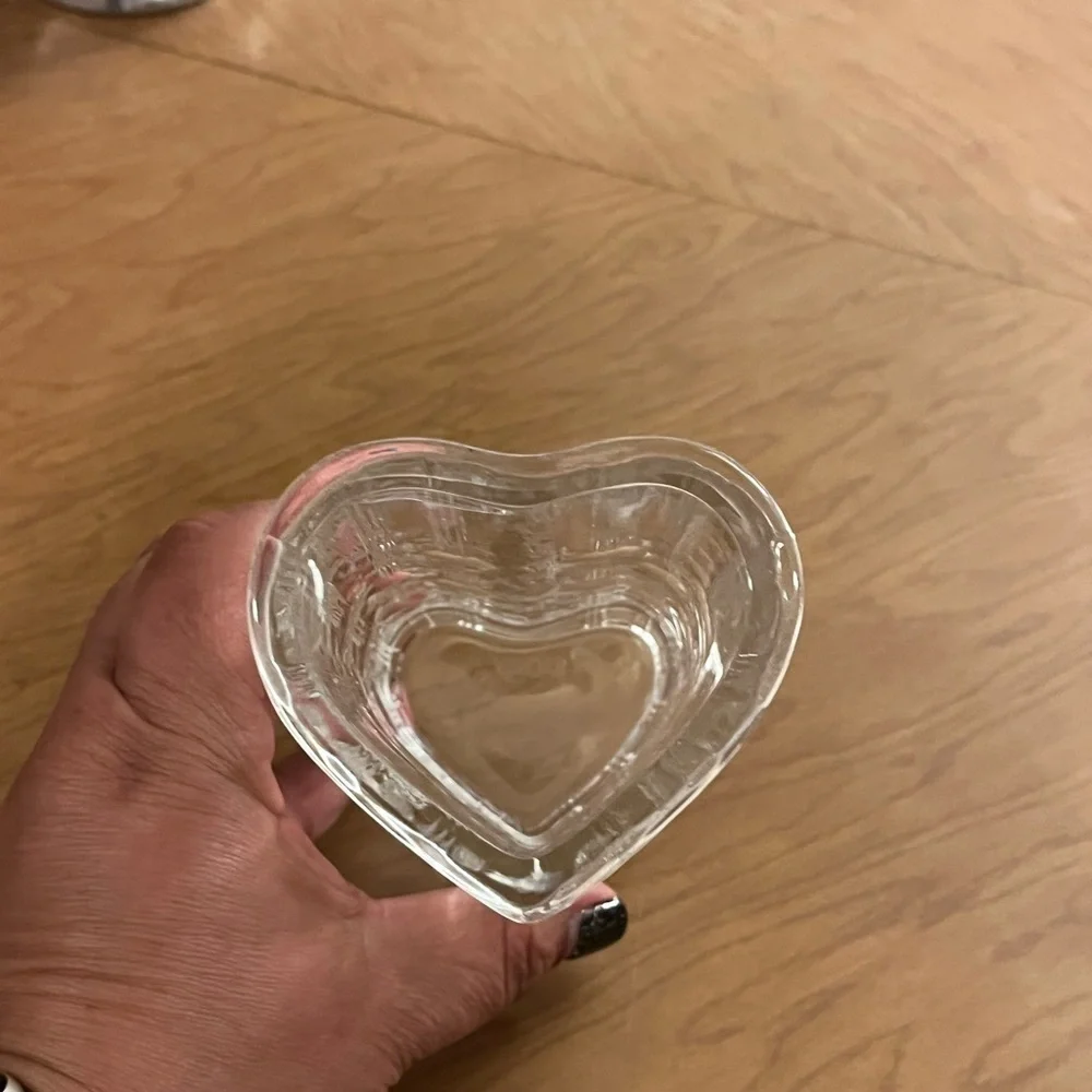 Vintage Avon Heart Shaped BUD VASE Ribbed Clear Glass Valentines Day Weighted